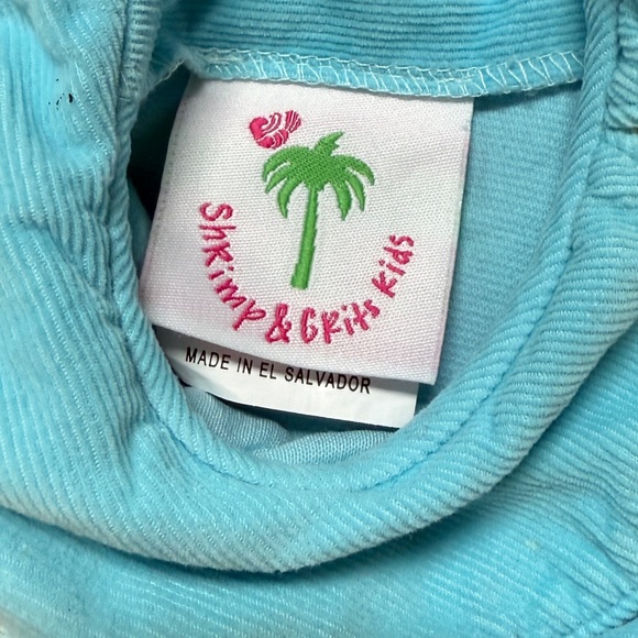 Shrimp & Grits Kids: Girls Blue Dress with Pumpkin Patch, Size 2T - Picture 3 of 7